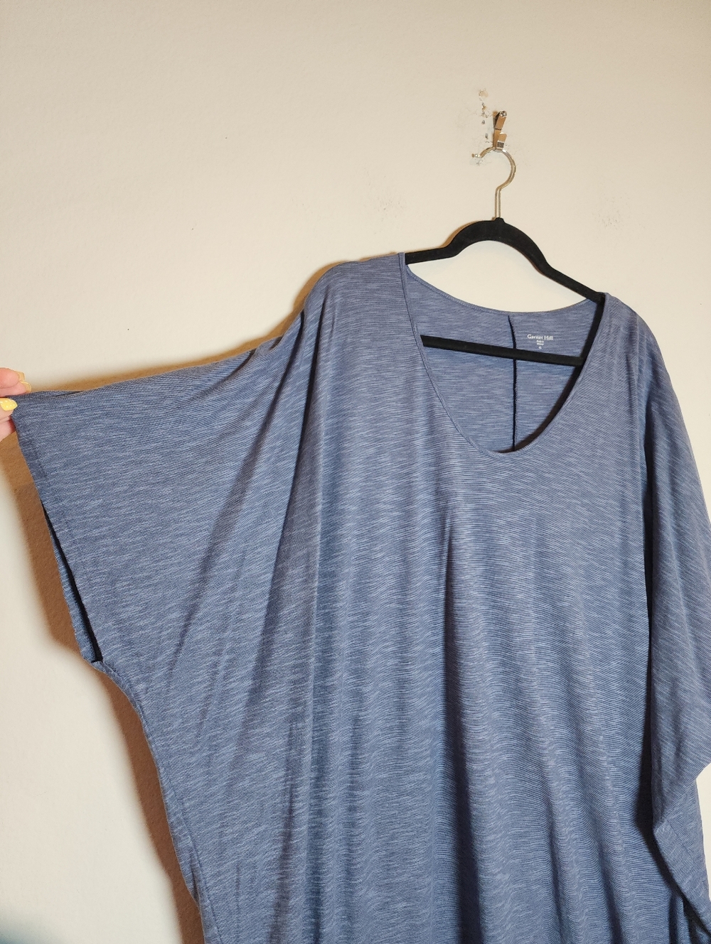 NWT Garnet Hill Blue Oasis Knit Cocoon Gown House Dress Lounge Women's Size XL - Picture 12 of 16